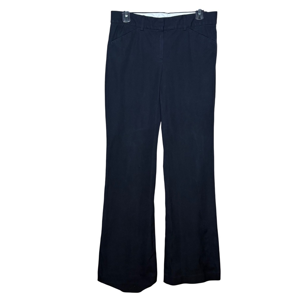Theory Womens Black Cotton Blend Flare Leg Dress Pants Size 6 USA Career Chic